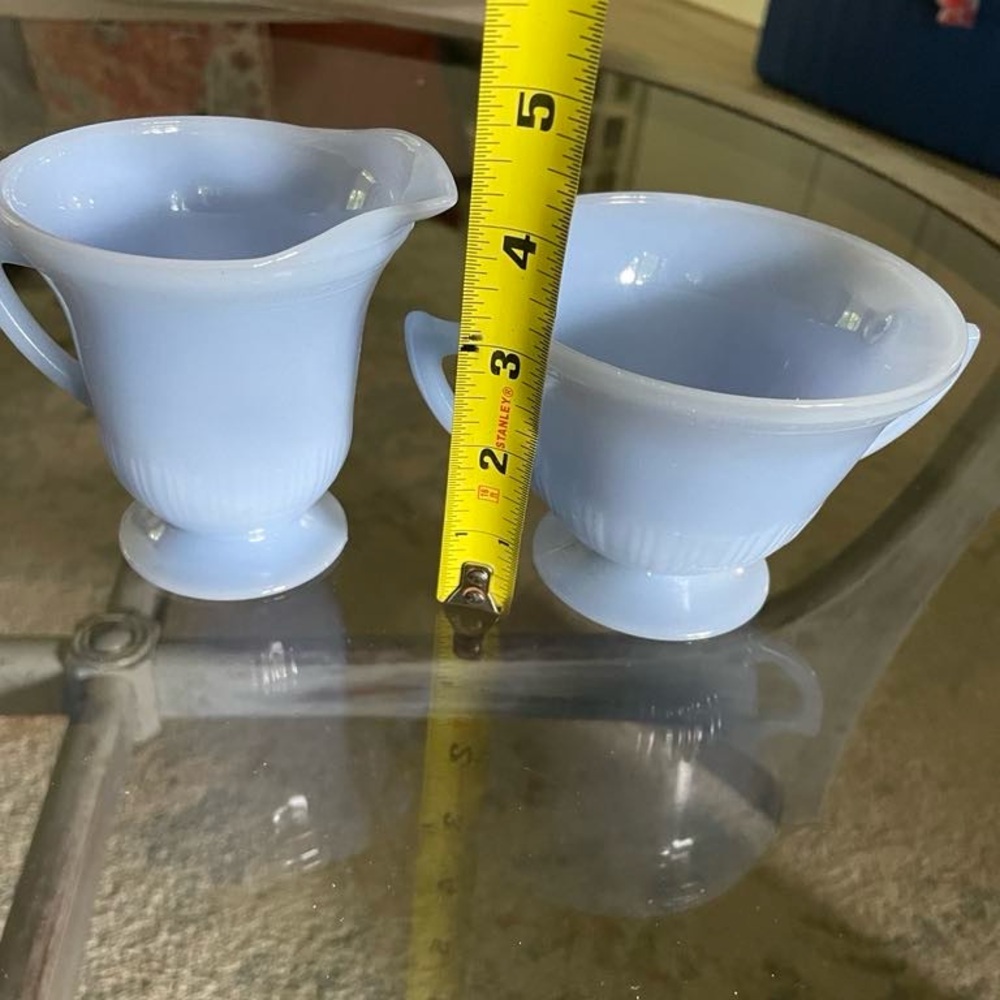 Vintage Pyrex Blue Delphine Sugar and Creamer Set